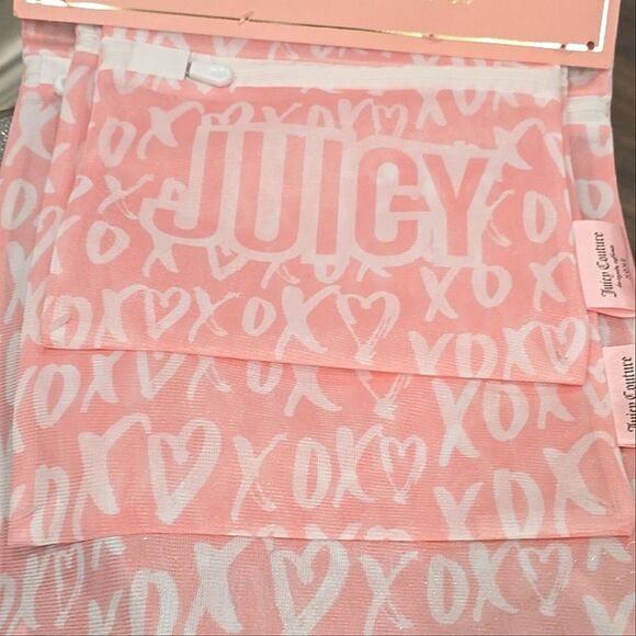 Juicy Couture Home Juicy XO Logo Set of 3 Mesh Wash Bags - Picture 4 of 8